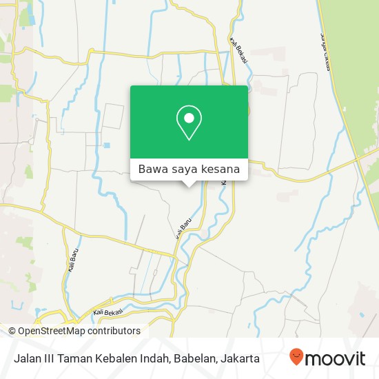 Peta Jalan III Taman Kebalen Indah, Babelan