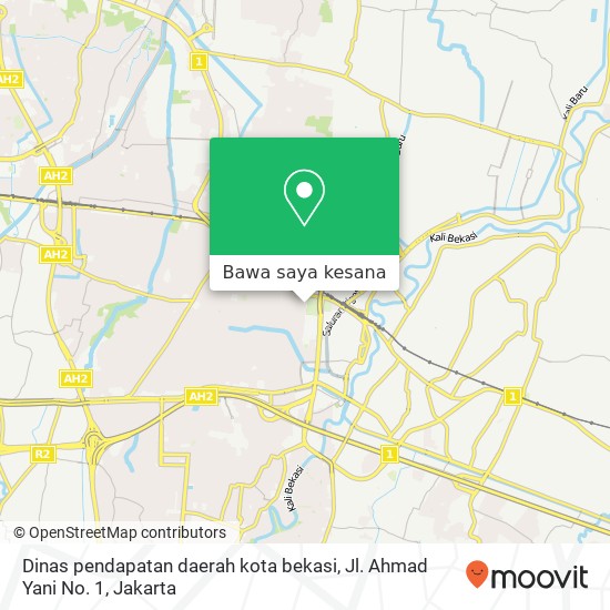 Peta Dinas pendapatan daerah kota bekasi, Jl. Ahmad Yani No. 1