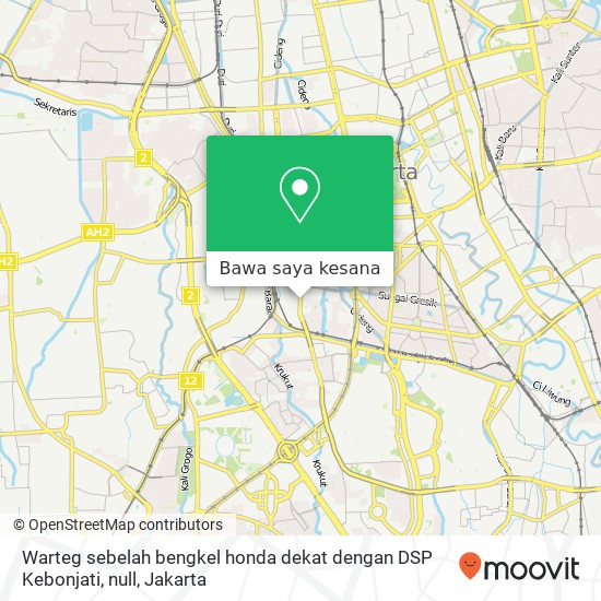 Peta Warteg sebelah bengkel honda dekat dengan DSP Kebonjati, null
