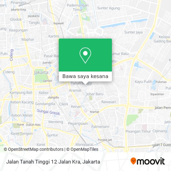 Peta Jalan Tanah Tinggi 12 Jalan Kra