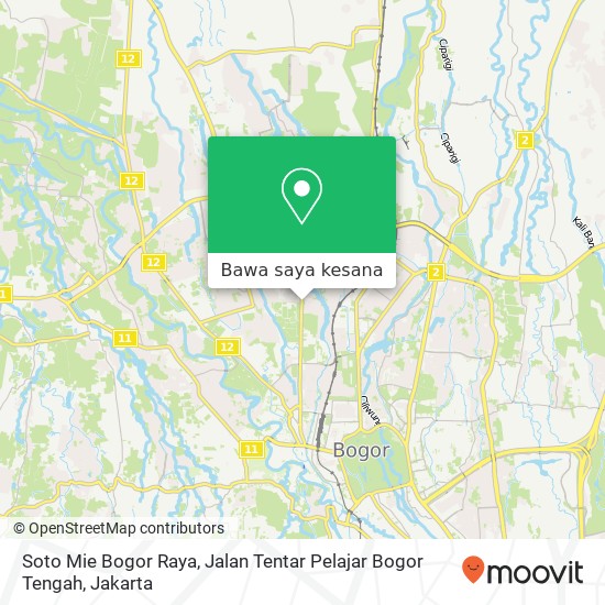 Peta Soto Mie Bogor Raya, Jalan Tentar Pelajar Bogor Tengah