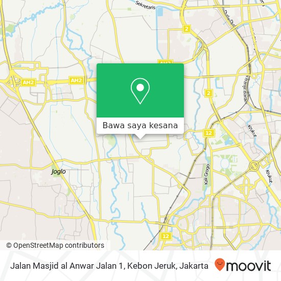 Peta Jalan Masjid al Anwar Jalan 1, Kebon Jeruk