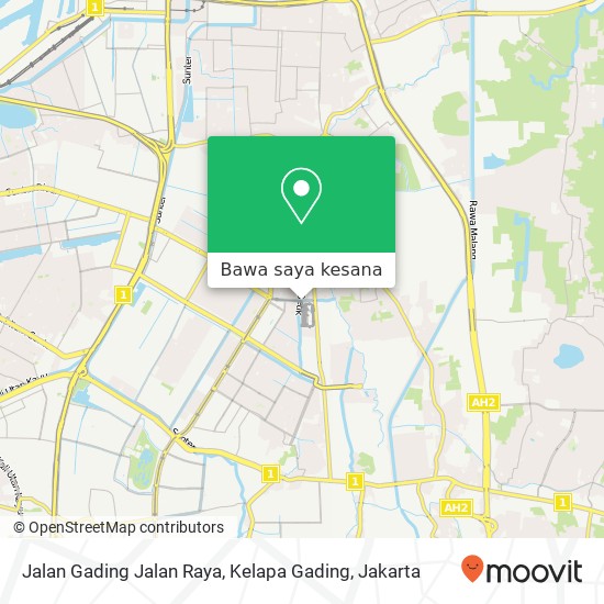 Peta Jalan Gading Jalan Raya, Kelapa Gading