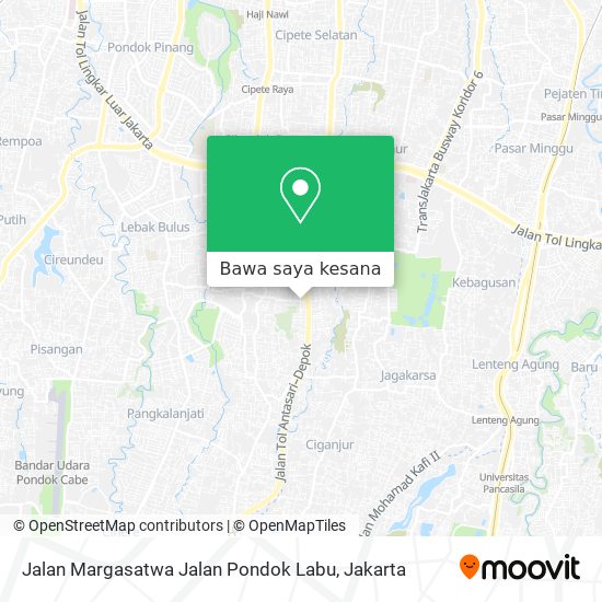 Peta Jalan Margasatwa Jalan Pondok Labu