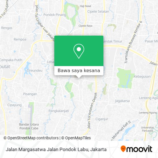 Peta Jalan Margasatwa Jalan Pondok Labu