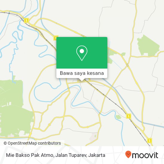 Peta Mie Bakso Pak Atmo, Jalan Tuparev