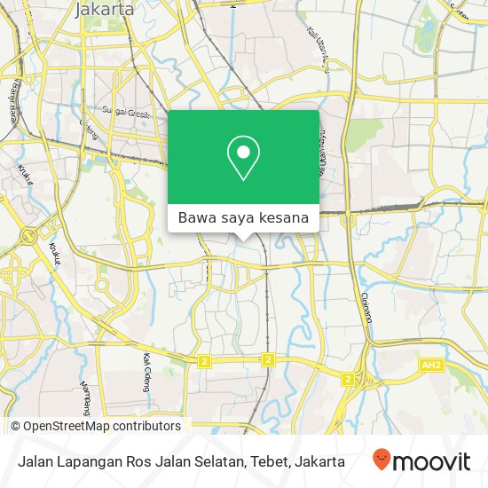 Peta Jalan Lapangan Ros Jalan Selatan, Tebet