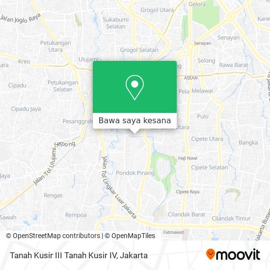 Peta Tanah Kusir III Tanah Kusir IV