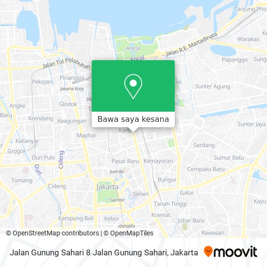 Peta Jalan Gunung Sahari 8 Jalan Gunung Sahari