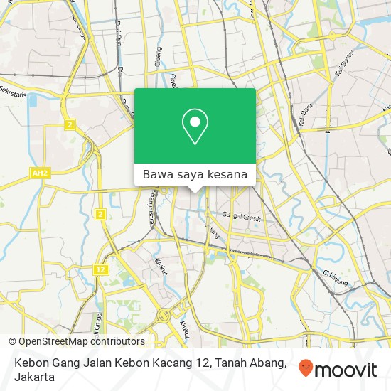 Peta Kebon Gang Jalan Kebon Kacang 12, Tanah Abang