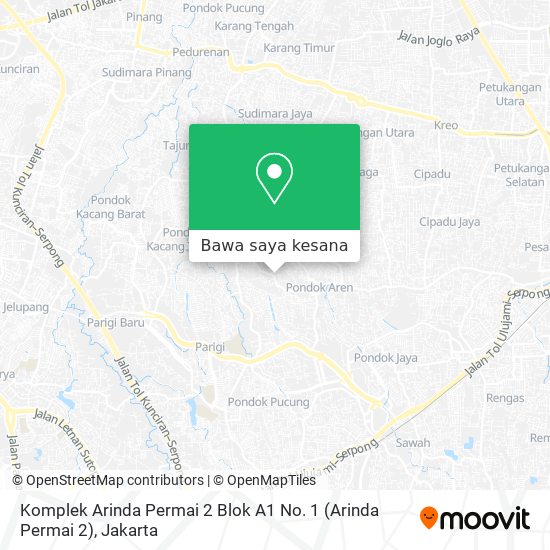 Peta Komplek Arinda Permai 2 Blok A1 No. 1