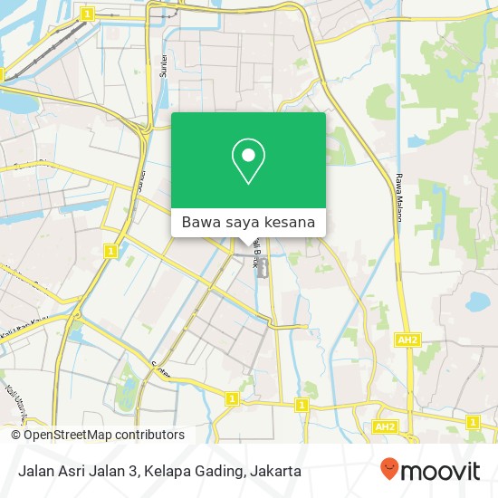 Peta Jalan Asri Jalan 3, Kelapa Gading