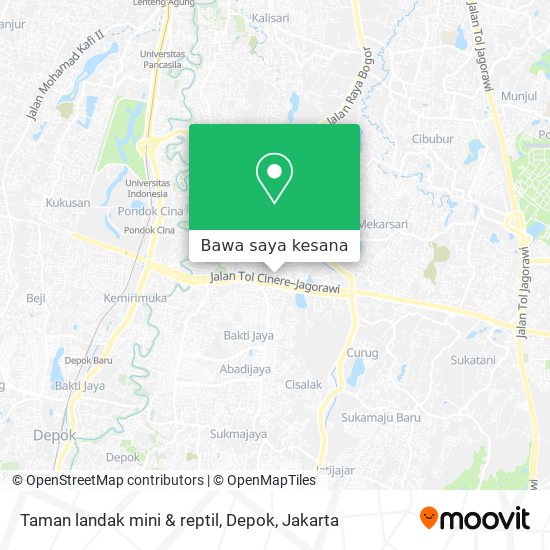 Peta Taman landak mini & reptil, Depok