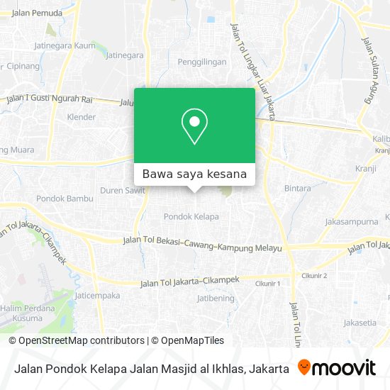 Peta Jalan Pondok Kelapa Jalan Masjid al Ikhlas