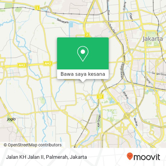 Peta Jalan KH Jalan II, Palmerah