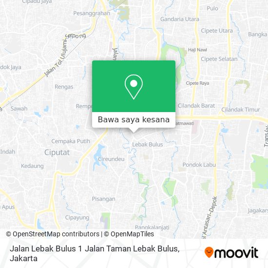Peta Jalan Lebak Bulus 1 Jalan Taman Lebak Bulus