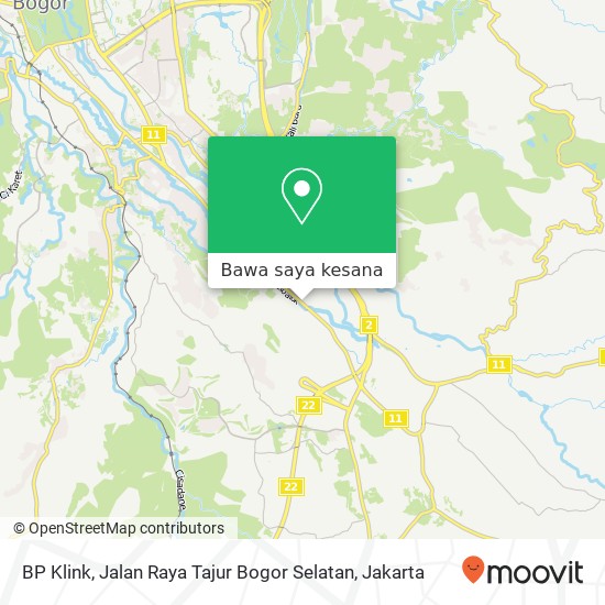 Peta BP Klink, Jalan Raya Tajur Bogor Selatan