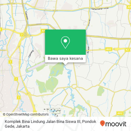 Peta Komplek Bina Lindung Jalan Bina Siswa III, Pondok Gede