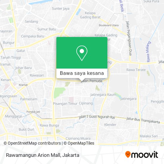 Peta Rawamangun Arion Mall