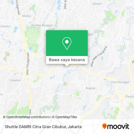 Peta Shuttle DAMRI Citra Gran Cibubur