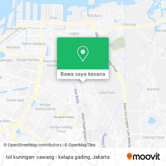 Peta tol kuningan- cawang - kelapa gading