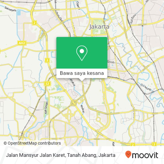 Peta Jalan Mansyur Jalan Karet, Tanah Abang