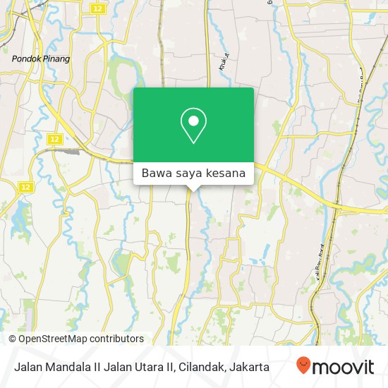 Peta Jalan Mandala II Jalan Utara II, Cilandak