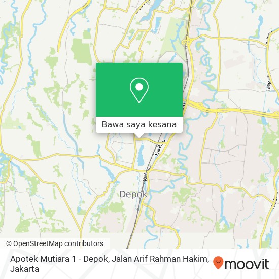 Peta Apotek Mutiara 1 - Depok, Jalan Arif Rahman Hakim
