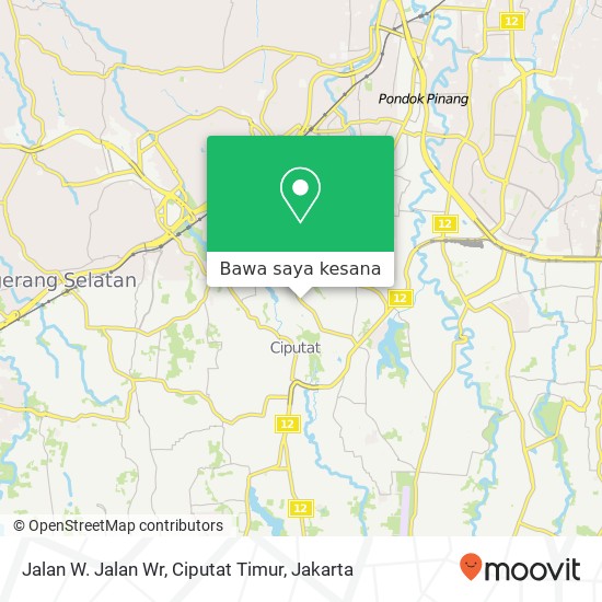 Peta Jalan W. Jalan Wr, Ciputat Timur