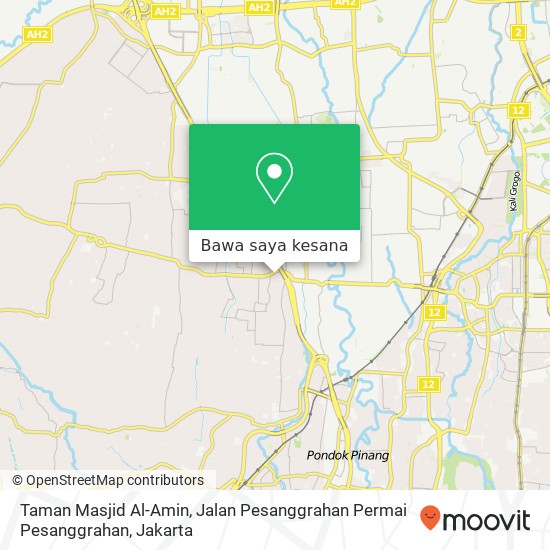 Peta Taman Masjid Al-Amin, Jalan Pesanggrahan Permai Pesanggrahan