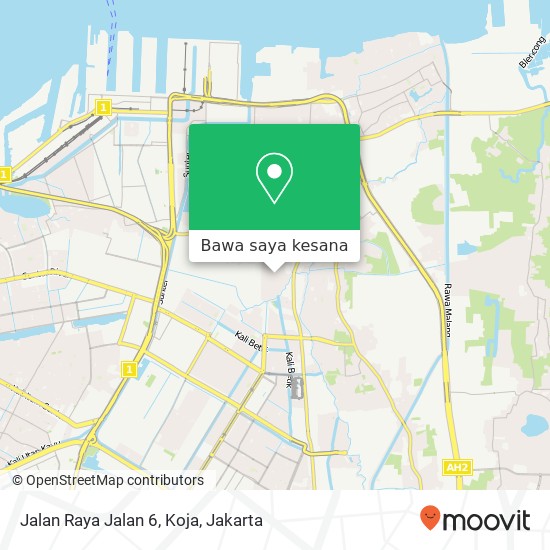 Peta Jalan Raya Jalan 6, Koja