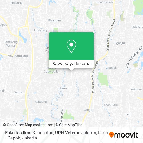 Peta Fakultas Ilmu Kesehatan, UPN Veteran Jakarta, Limo - Depok