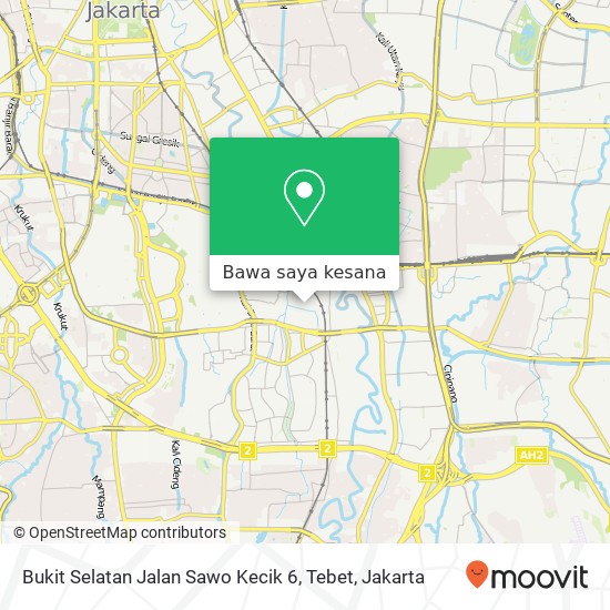 Peta Bukit Selatan Jalan Sawo Kecik 6, Tebet