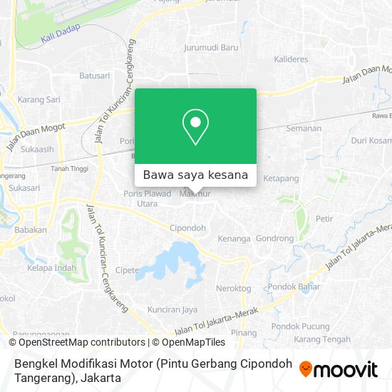 Peta Bengkel Modifikasi Motor (Pintu Gerbang Cipondoh Tangerang)