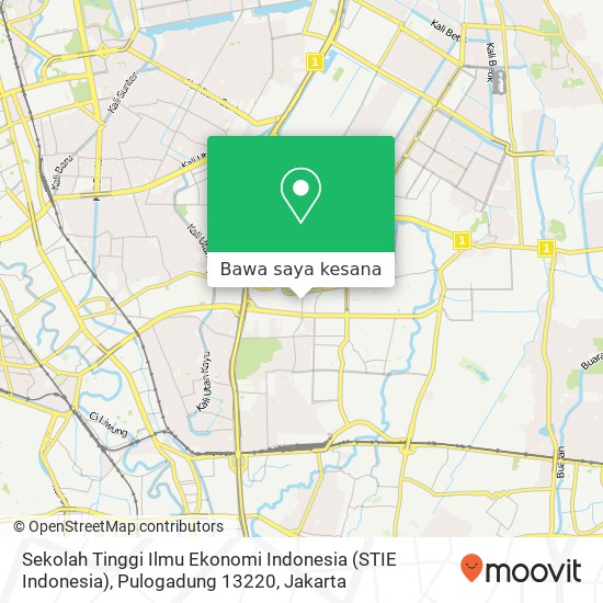 Peta Sekolah Tinggi Ilmu Ekonomi Indonesia (STIE Indonesia), Pulogadung 13220