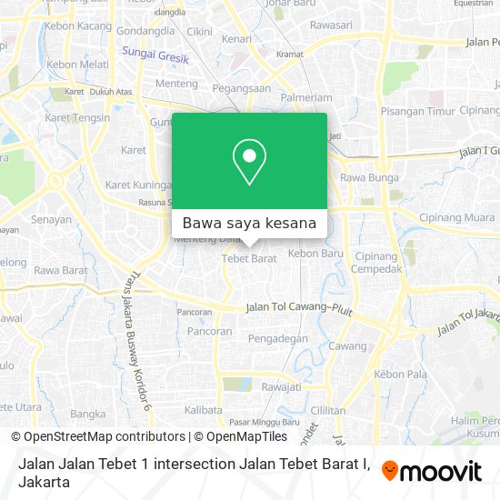 Peta Jalan Jalan Tebet 1 intersection Jalan Tebet Barat I