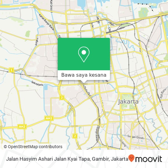 Peta Jalan Hasyim Ashari Jalan Kyai Tapa, Gambir