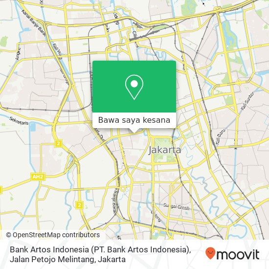 Peta Bank Artos Indonesia (PT. Bank Artos Indonesia), Jalan Petojo Melintang