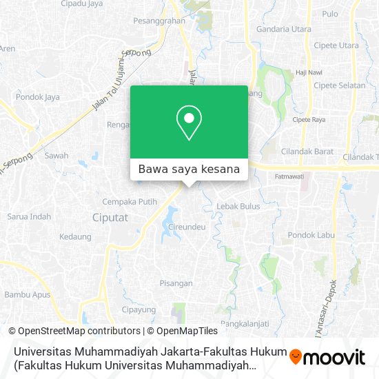 Peta Universitas Muhammadiyah Jakarta-Fakultas Hukum