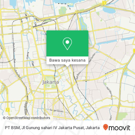 Peta PT BSM, Jl Gunung sahari IV Jakarta Pusat