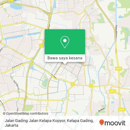 Peta Jalan Gading Jalan Kelapa Kopyor, Kelapa Gading