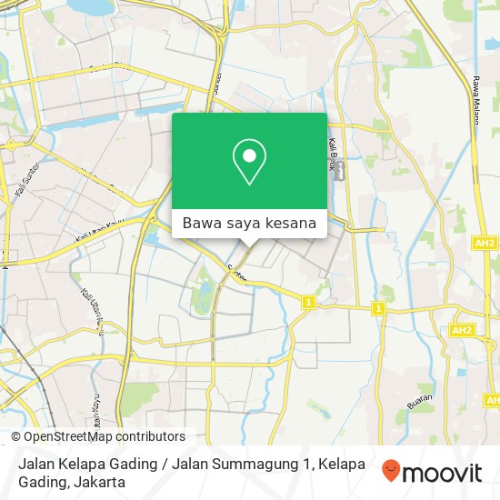 Peta Jalan Kelapa Gading / Jalan Summagung 1, Kelapa Gading