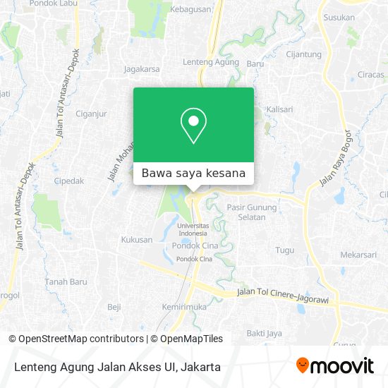 Peta Lenteng Agung Jalan Akses UI