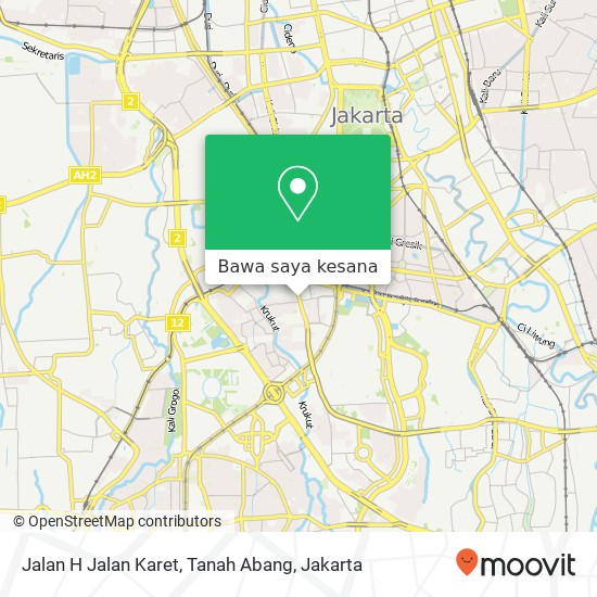 Peta Jalan H Jalan Karet, Tanah Abang