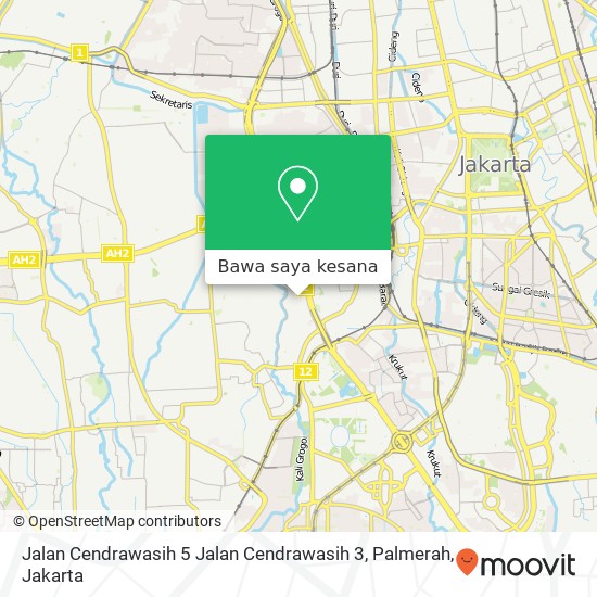 Peta Jalan Cendrawasih 5 Jalan Cendrawasih 3, Palmerah