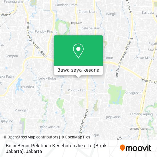 Peta Balai Besar Pelatihan Kesehatan Jakarta (Bbpk Jakarta)