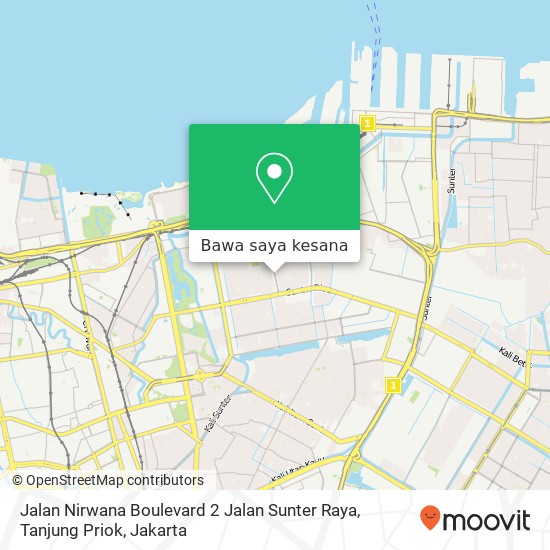 Peta Jalan Nirwana Boulevard 2 Jalan Sunter Raya, Tanjung Priok