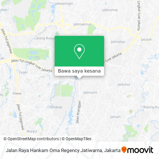 Peta Jalan Raya Hankam Oma Regency Jatiwarna