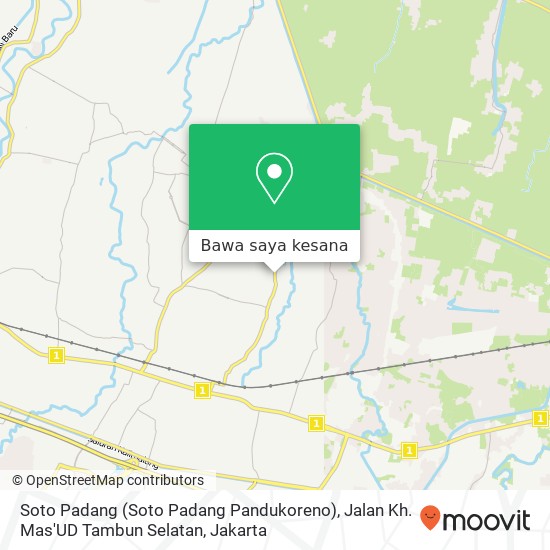 Peta Soto Padang (Soto Padang Pandukoreno), Jalan Kh. Mas'UD Tambun Selatan