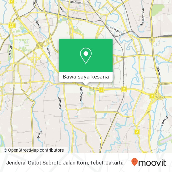 Peta Jenderal Gatot Subroto Jalan Kom, Tebet